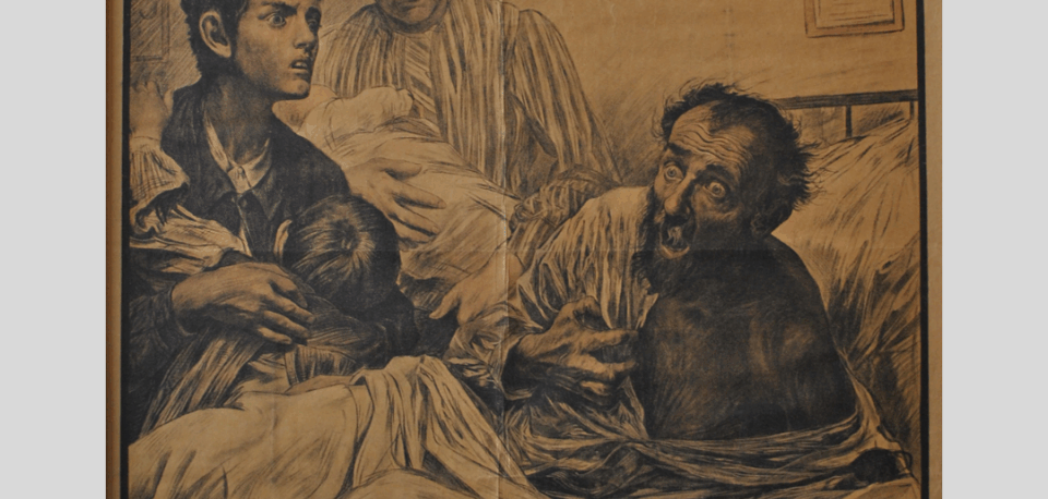 Affiche d'époque sur la sensibilisation à l'alcool